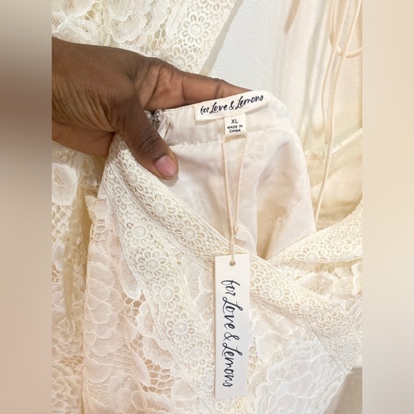 For Love and Lemons Cleo Mini Lace Dress in Ivory Size XL NWT - Picture 8 of 14